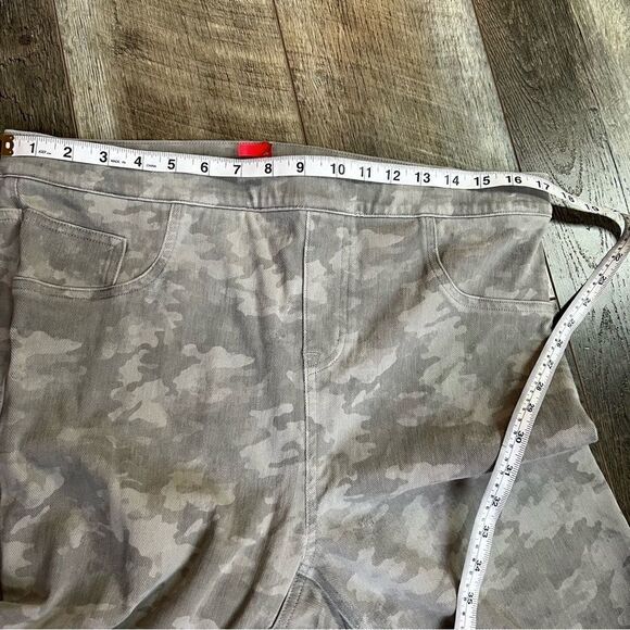 SPANX Jean-ish Stone Wash Green Grey Camo High Rise Ankle Jegging Leggings 1X - Picture 11 of 16